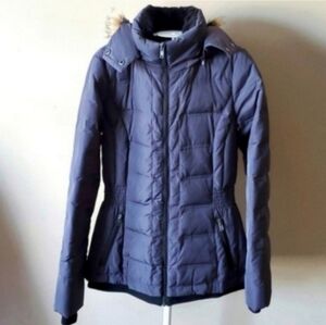 Vero Moda 50% Down Ruched Waist Winker Parka with Removable Fur Hood